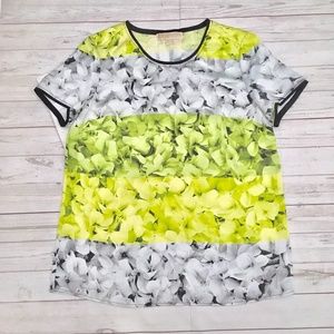 michael kors womens m colorblock tee floral silky